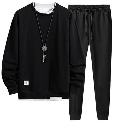 Bligo Tracksuit Sweatshirt and Long Logo Plus Loose Solid Men's Set, Pants, Sleeve, Sweatshirt, Layered, Sizes, Fit, Color, Popular, Casual, Stylish,