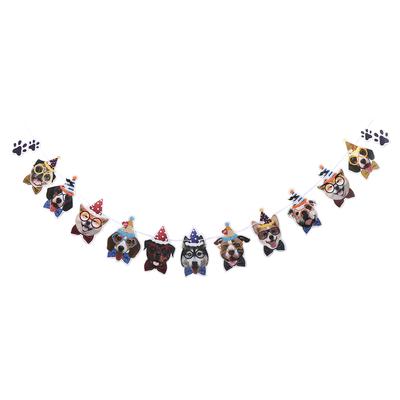 Puppy Dog Banner Pet Birthday Party Supplies Bunting Flags Festive Holiday Decorations Party Diy Dog Theme Decor Dog