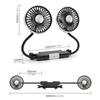 1-2PCS Car Seat Back Cooling Fan 1-3 Gears Wind 1-2 Gears Light 360 Rotation Dual Head Fan Type C Powered for Vehicles SUV RV