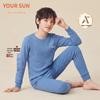 YierShuang Boys' Pure Cotton Thermal Underwear Set