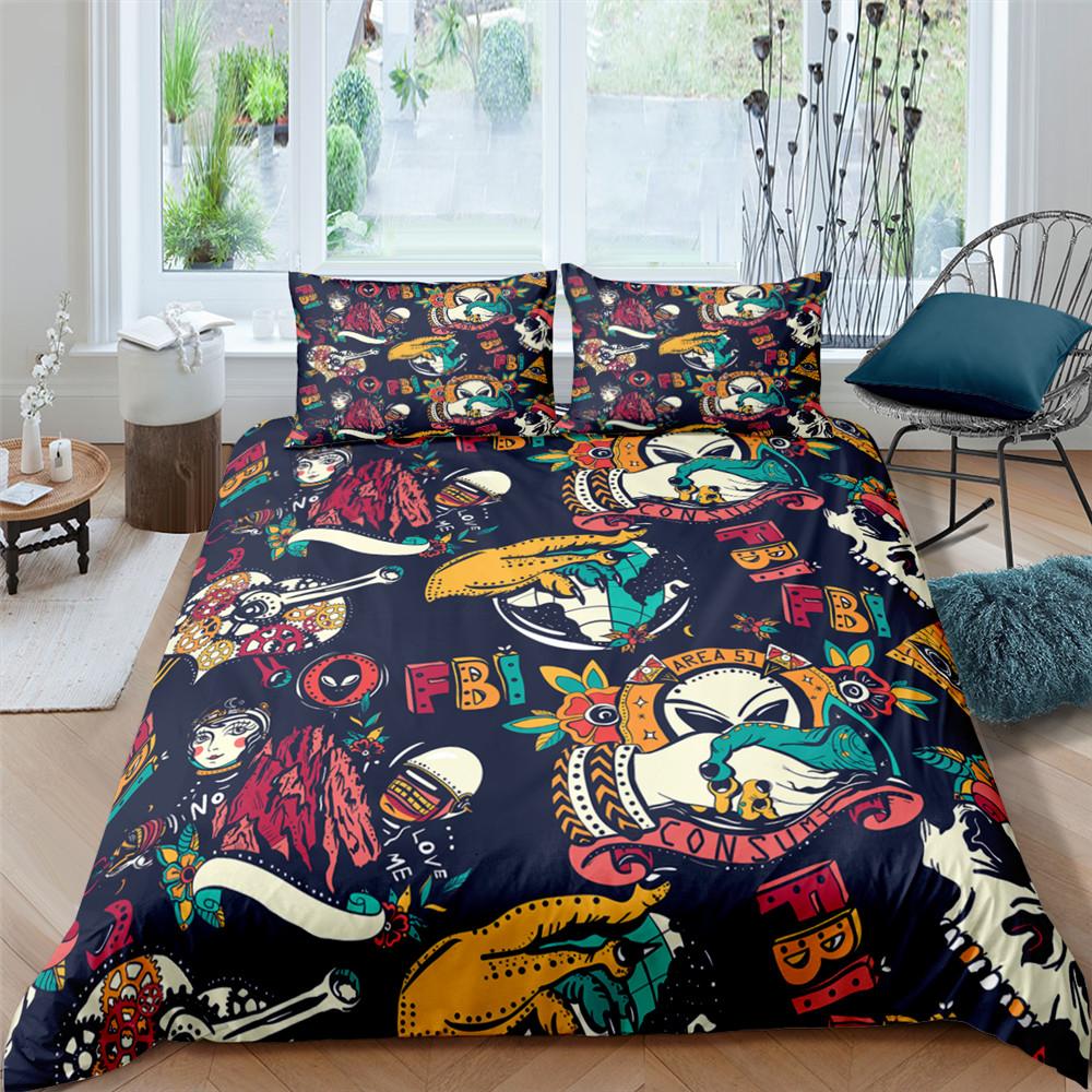 Monster Car King Queen Duvet Cover Cartoon Bedding Set For Boys Lovely Toy Truck Comforter Cover 2/3pcs Polyester Quilt Cover