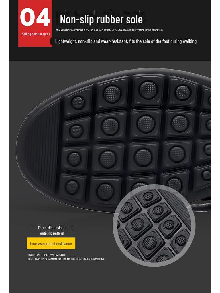 Men's Winter Wool-Lined Leather High-Top Non-Slip Shoes