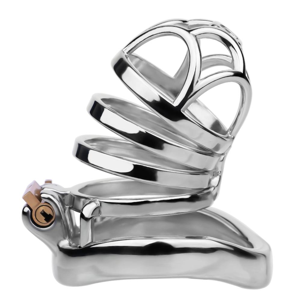 FRRK-11 Male Penis Anti-Escape Training Device Hollow Steel Cock Cage with Multiple Penis Ring Big Cock Lock Cage Erotic Sex Toy