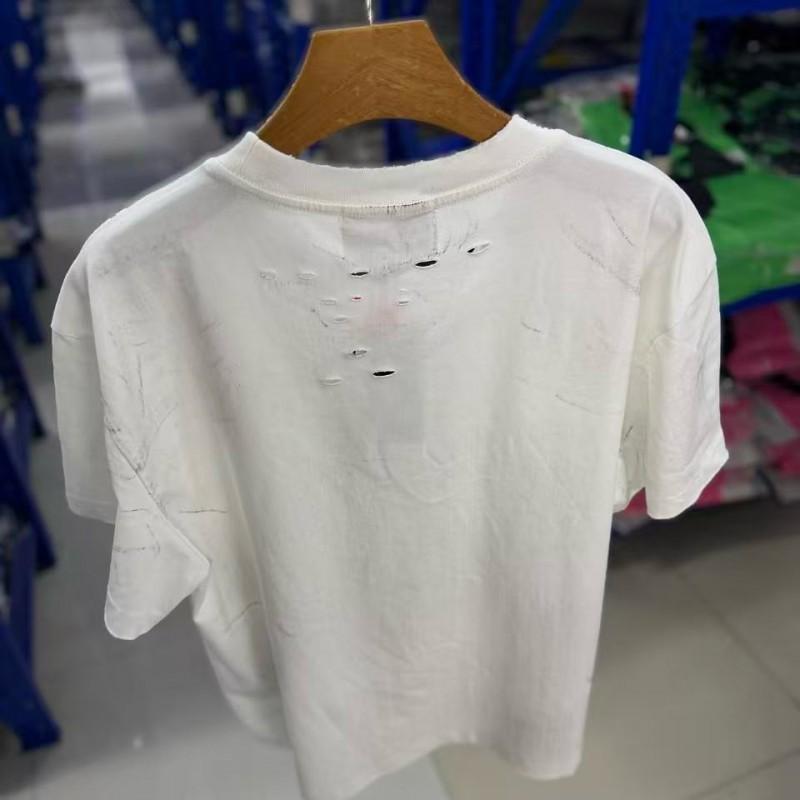 Mens Distressed Washed Cotton Graphic Tee - Loose Fit Vintage Style Short Sleeve T-Shirt Casual Wear