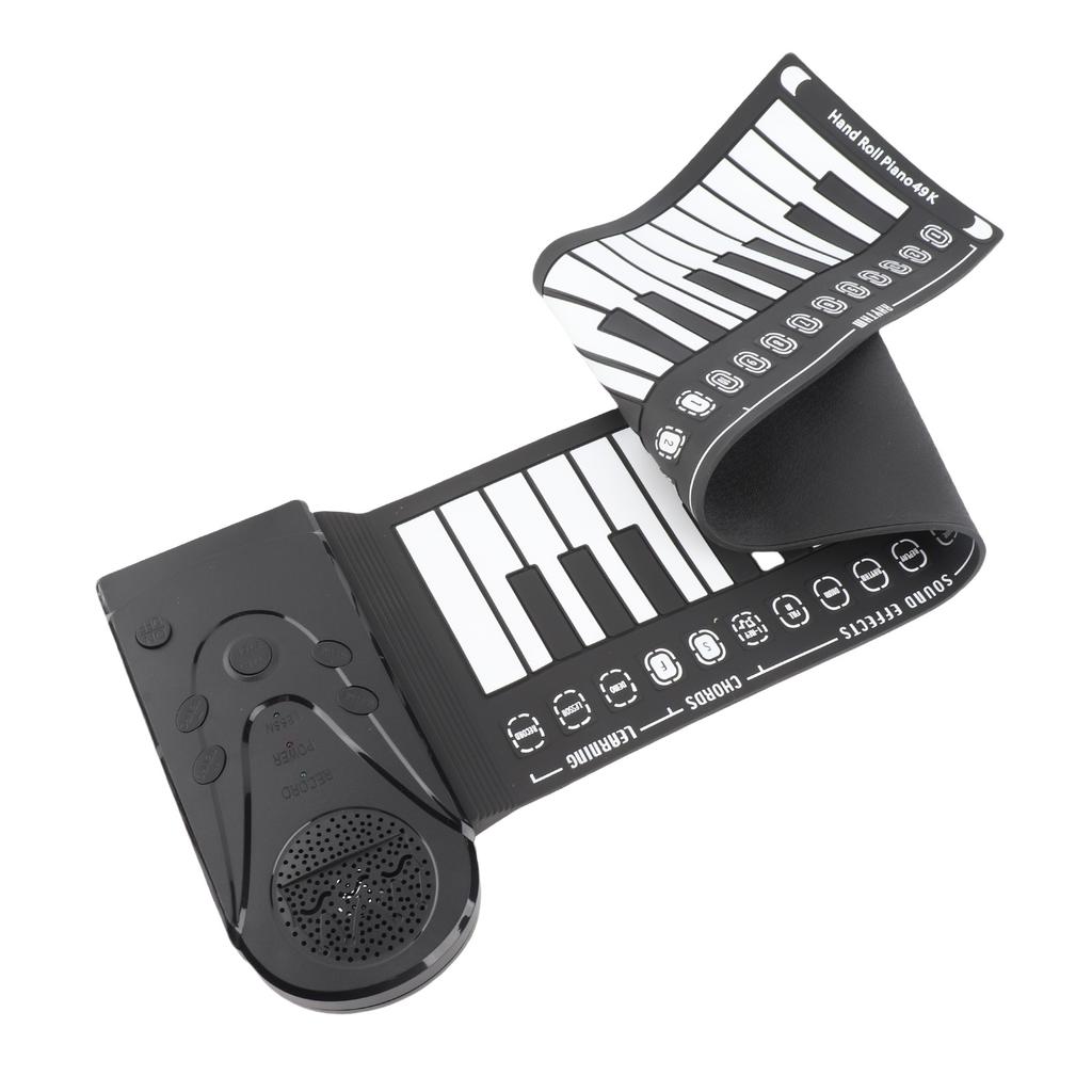 Tragbares Klavier mit Lautsprecher 49 Tasten Silikon Flexibel 16 Töne 10 Rhythmen 16-stufige Lautstärkeregelung 32-stufige Beat-Regelung