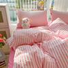 Copripiumino Moderno a Strisce Lavabile Moda Confortevole Delicato sulla Pelle Dormitorio Tessile per la Casa Biancheria da Letto Taglia King Queen Nuova