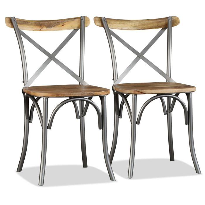 VidaXL 4x Bois de Manguier Massif Chaises de Salle à Manger Chaises de Repas Chaises à Dîner Sièges de Cuisine Meubles de 274882