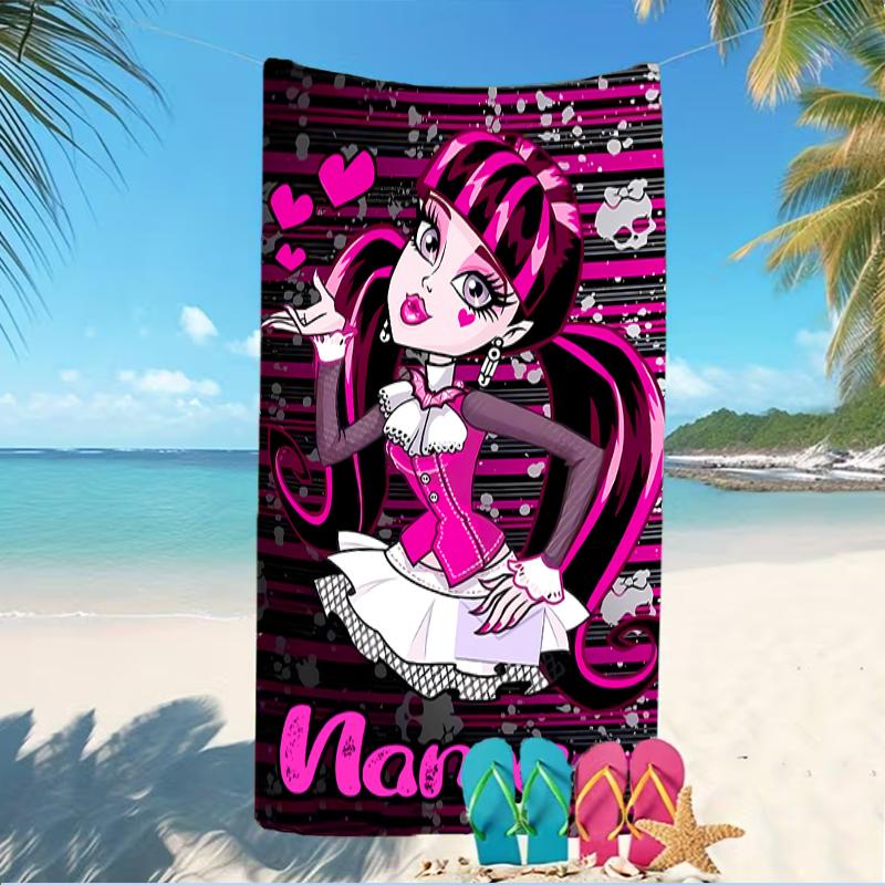 Customizable Personalized Beach Towels Monster High Themed designs.Suitable for the Beach, Yoga, Sports;ideal As Beach Accessories