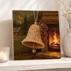 DlY Mini Framed Pearl Painting Kit Christmas Bell Pinecone Beads Canvas Home Decor Painting