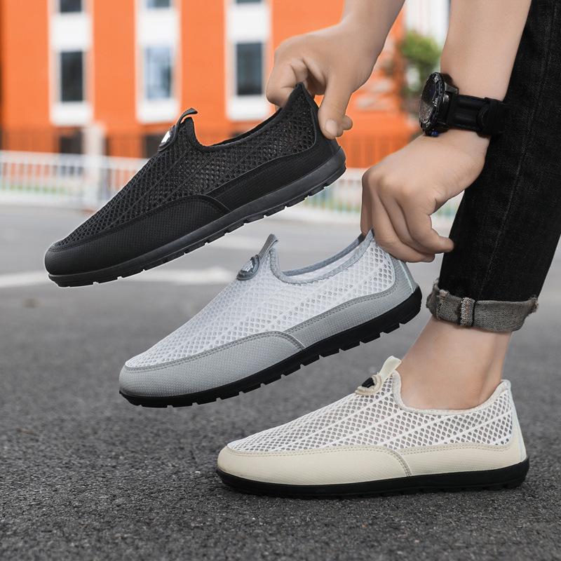 Flying woven mesh sports casual thin-soled mesh shoes soft-soled lightweight casual shoes board shoes