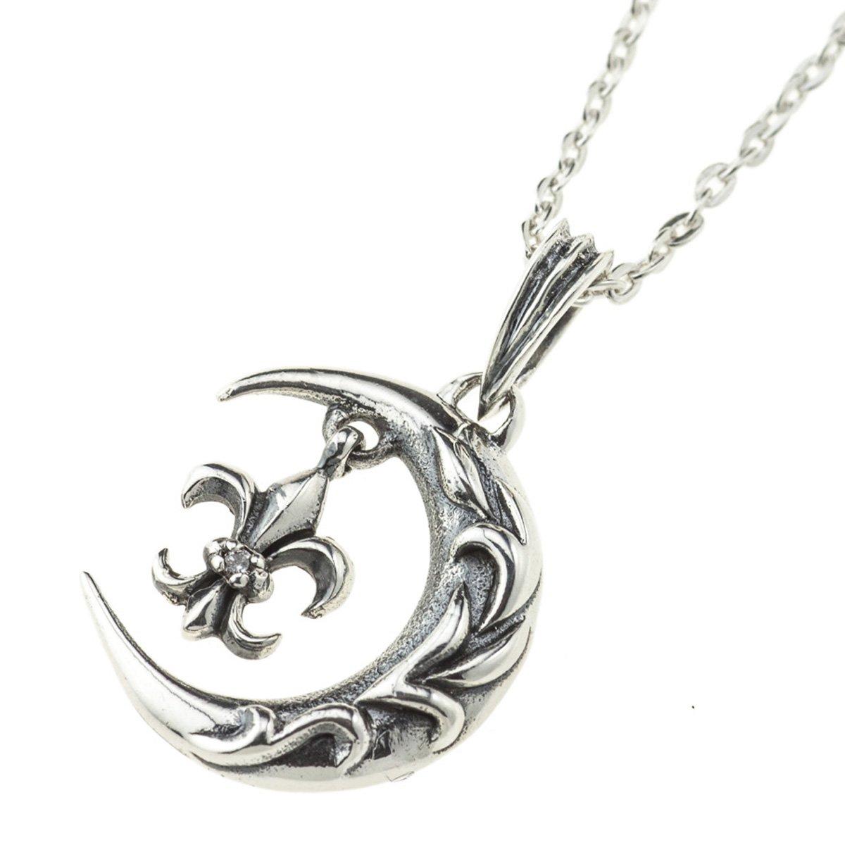 

Ожерелье Moon and Lily Crest Flare Silver 925 с кубическим цирконием Moon Bag в комплекте [Sekki] Мужская [512svn]