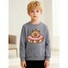 European Sizes Kids' Fashion Sweatshirt, Round Neck Pullover for , Donut Capybara Print, Suitable for Daily Casual Wear and Outdoor Activities