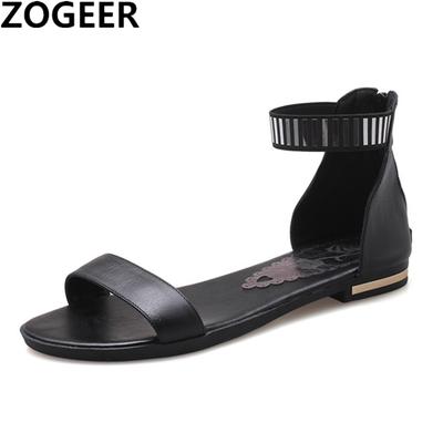 Große Größe 45 Sommerschuhe Damen Sandalen Zehentrenner Gladiator Echtes Leder Ballerinas Lässig Knöchelriemen Gold Strandschuhe Mädchen