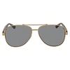 Gucci GG0528S 006 Men's Aviator Sunglasses - Gold Metal Frame & Grey Lenses