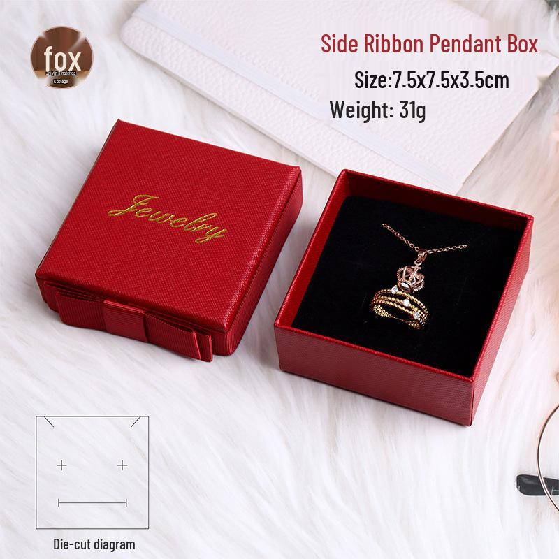 Jewelry Gift Box with Ribbon Bow - Ring, Necklace, Ornament Storage