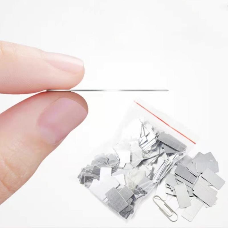 100PCS Ultra-thin Small Iron Sheet Mobile Phone Iron Sheet Paste Nonmagnetic Rectangular Iron Sheet Handmade Eye Shadow Buckle