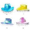 Glitter Cowboy Hat Tassel Jazz Hat Fedora Hat All-match for Street Shooting