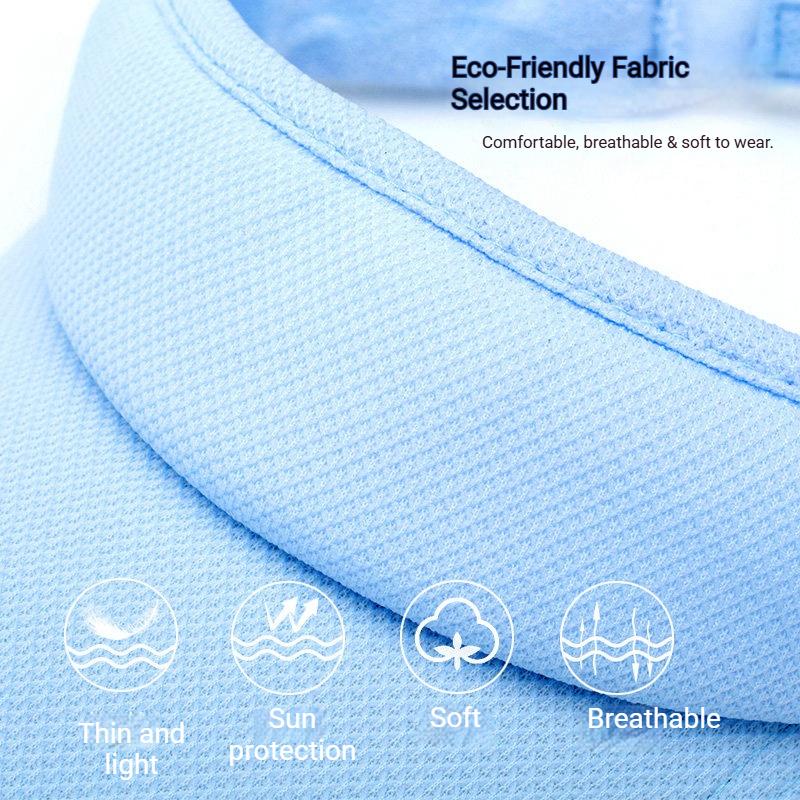 Summer Cooling Sun Hat Men Women Long Brim Empty Top Hat UV Protection Hats Cycling Running Sports Golf Visor Cap