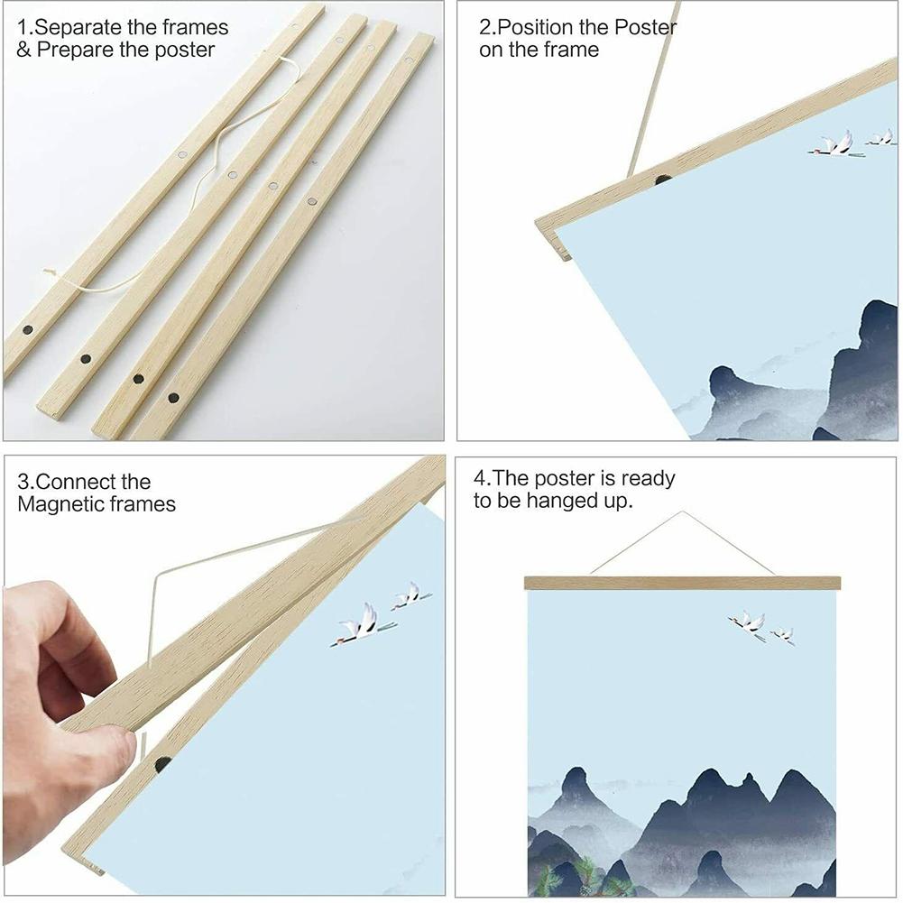 Poster Hanging Scrolls Hanger Print Wooden Scrolls