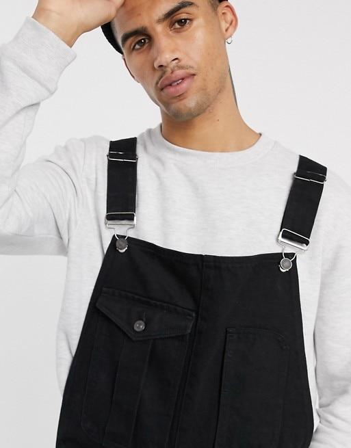 Distressed Denim Bib Overalls 