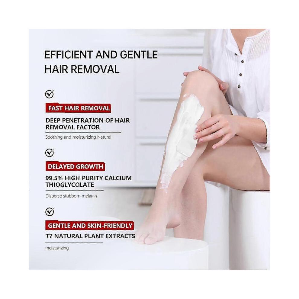 Haarentfernungscreme + Haarwuchshemmer-Spray + Erdbeer-Vanille After-Shave-Öl für Frauen für glatte Haut, schmerzfreie und sanfte Haarentfernung Beruhigend &