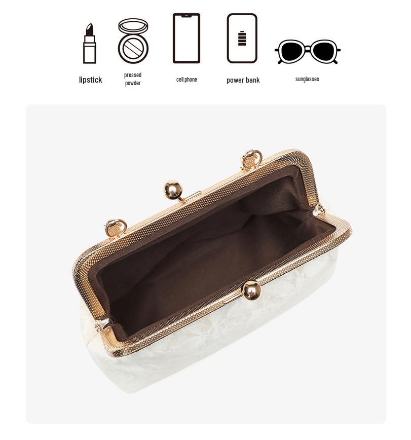 Elegante Bolso Bandolera Cuadrado de Perlas: Nuevo estilo chino para noches versátiles