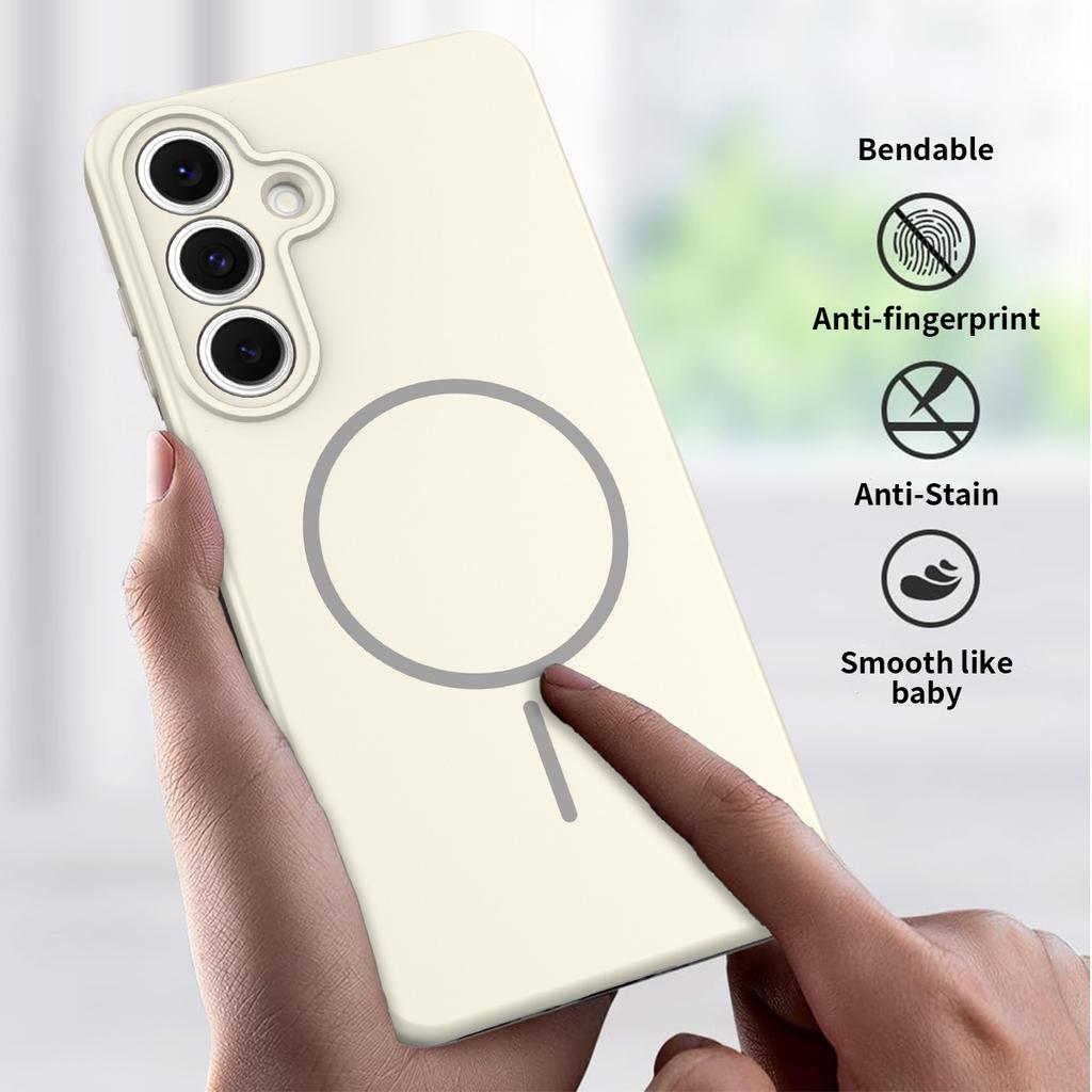 Official Same Model for Samsung S25fe Mobile Phone Case Frosted Fine Circle Magnetic Simple 24ultra Anti-fall Protective Cover