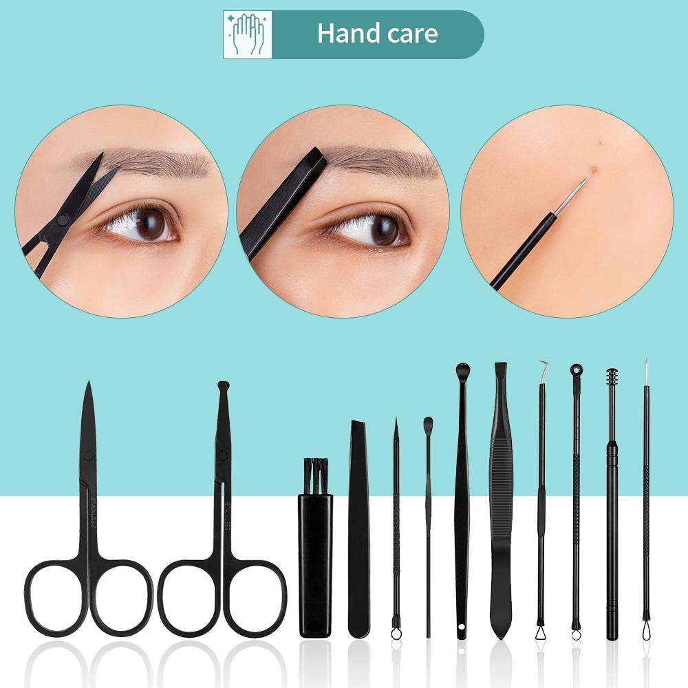 7/10/15Pcs Professional Nail Cutter Pedicure Scissors Set Stainless Steel Eagle Hook Portable Manicure Nail Clipper Tool Set