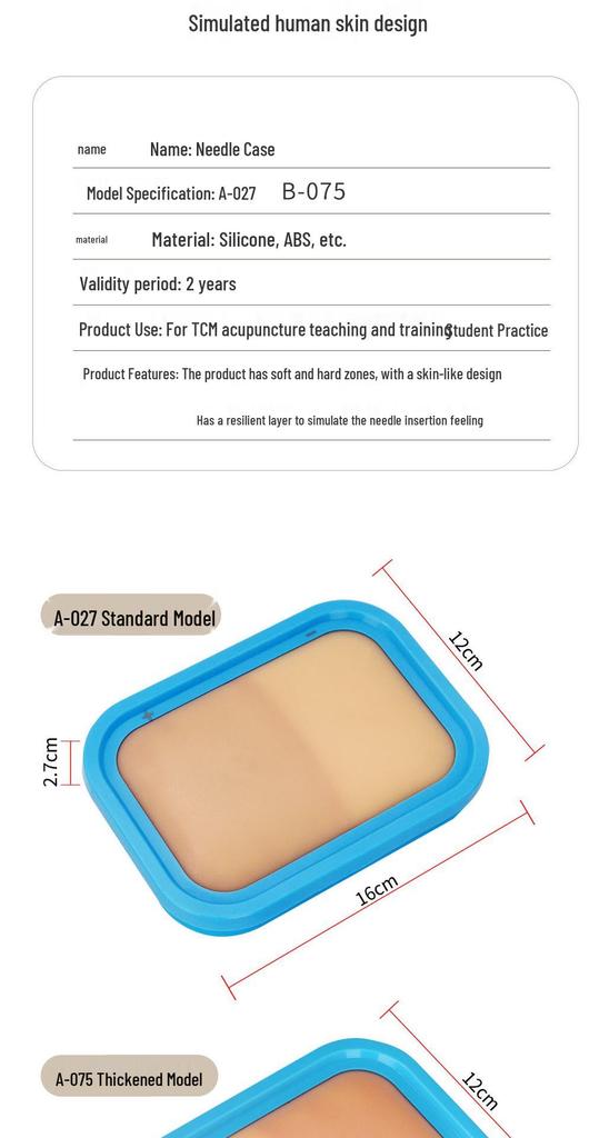 Beginner Acupuncture Student Practice Kit with Simulation Skin Model