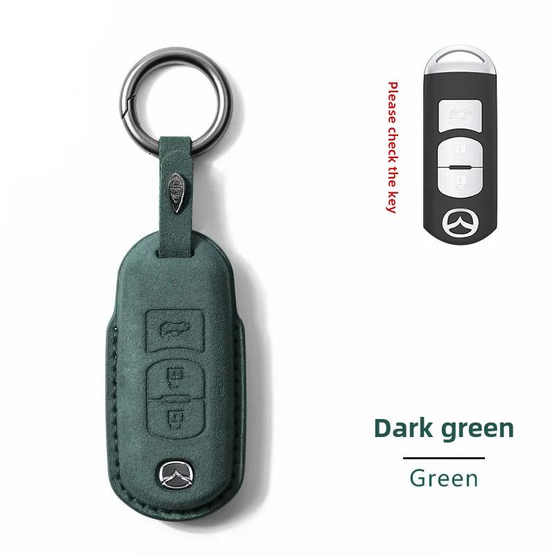 Mazda Car Key Cover Premium Leather Flip Key Case Compatible with Mazda 3 4 5 Models Auto Accessories Shell Buckle Bag