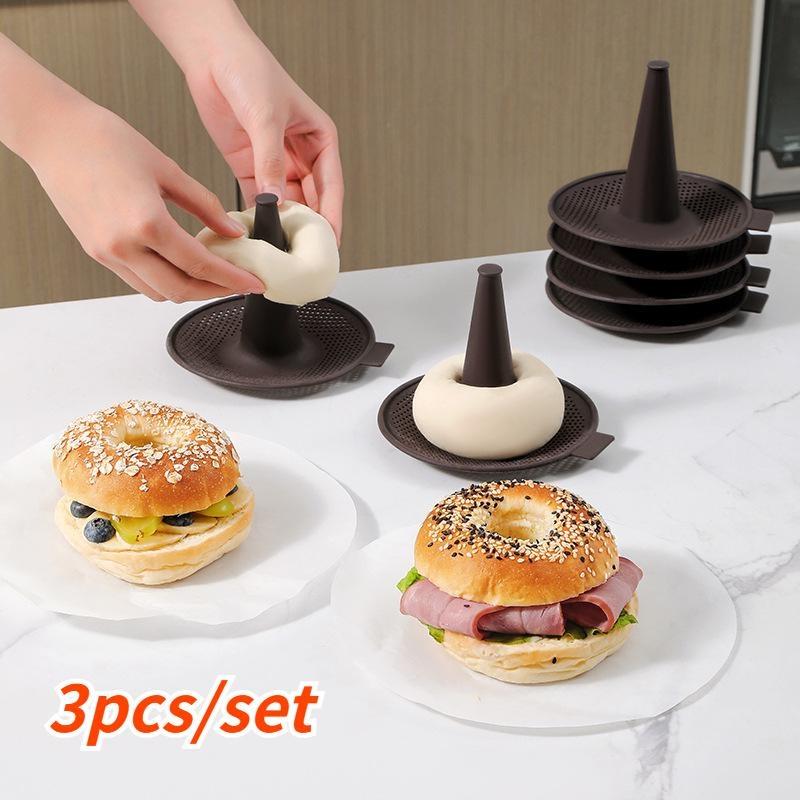 3Pcs/Set Baking Tool Bread Donut Silicone Mold Baking Cake Mousse Pudding Mold