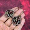 Drachenblutstein Ohrringe Kupferdraht umwickelt Edelstein Schmuck Kupfer Ohrring Handgemachter Schmuck Drahtwickel Ohrring Geschenke für sie Hängeohrring