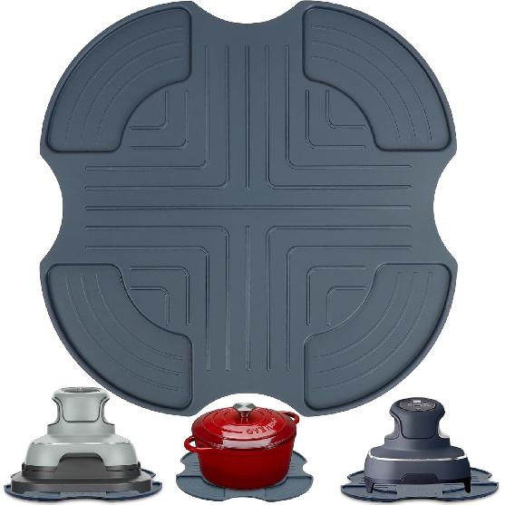 BYKITCHEN Air Fryer Accessories for Ninja Crispi Airfryer, Silicone Heat Resistant Anti-Slip Trivet for Ninja Crisp PowerPod, Compatible with Crispy