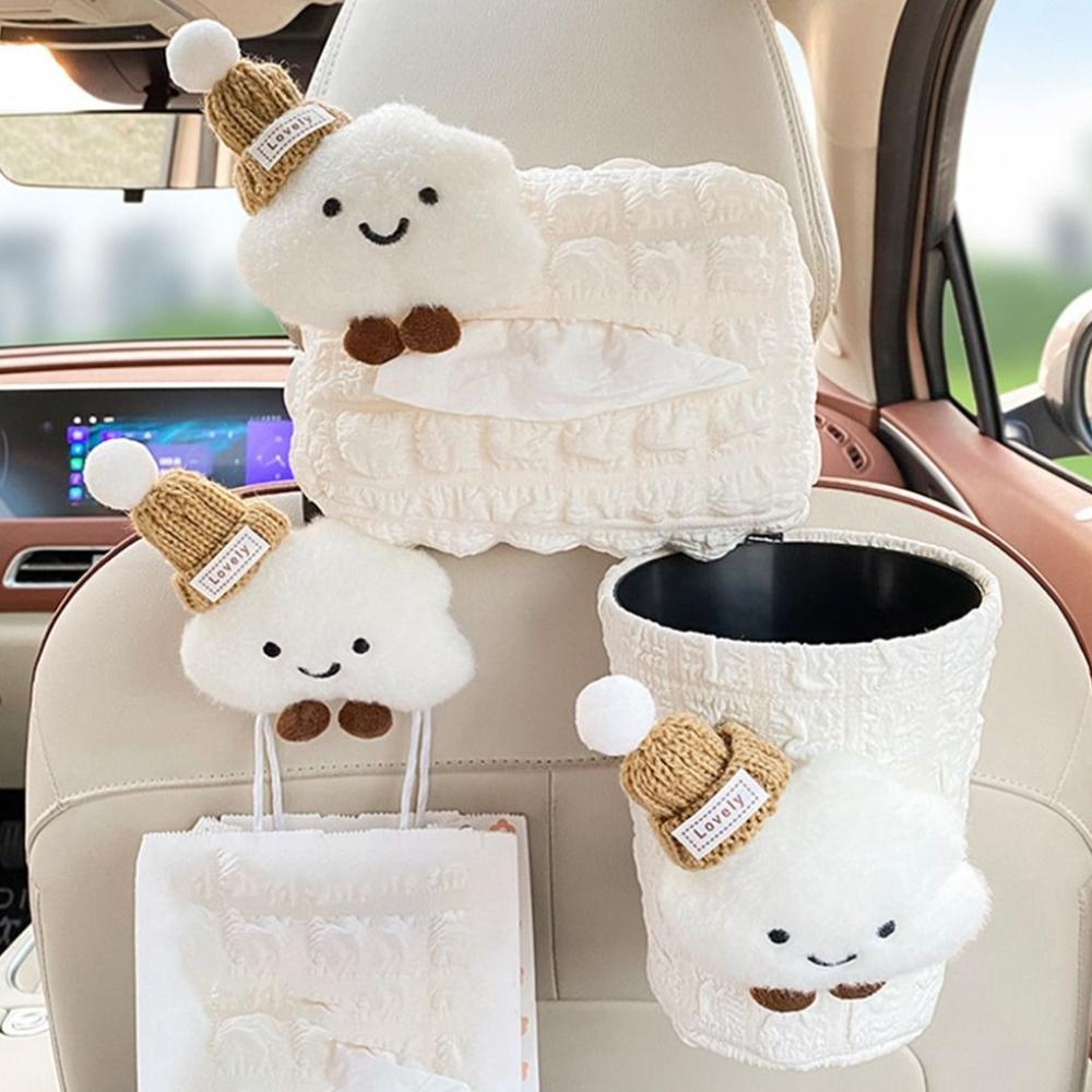 Multifunctional Car Hooks Cloud Car Accessories Set Cute Car Tissue Box