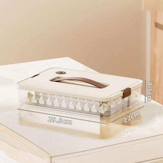 Dumpling Storage Box Transparent Stackable with Handle Design Safe Odorless Freezer Storage Organizer for Kitchen