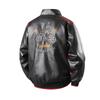 Mens Oversized Embroidered Biker Jacket Hooded Loose Fit Faux Leather Streetwear Coat Size M-8XL