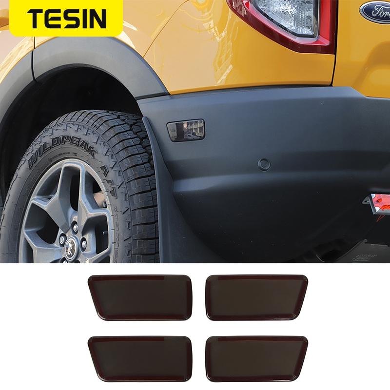 

TESIN ABS Car Front Rear Wheel Eyebrow Light Lamp Decoration Cover for Ford Bronco Sport 2022 2023 Up Exterior