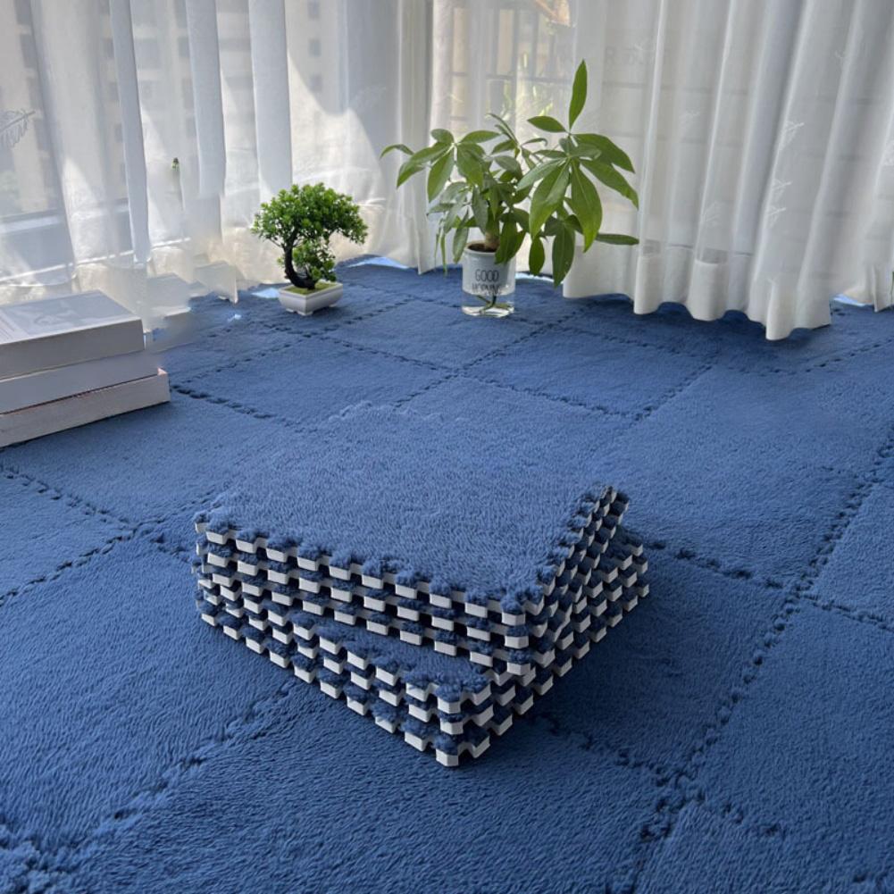 Color Blocking Design Foam Floor Tiles Plush Foam Mat Easy To Clean