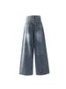 Unisex American Retro High-Waist Wide-Leg Jeans: Spring & Autumn, Loose, Slimming, Drapey, Floor-Length Straight-Leg Style.