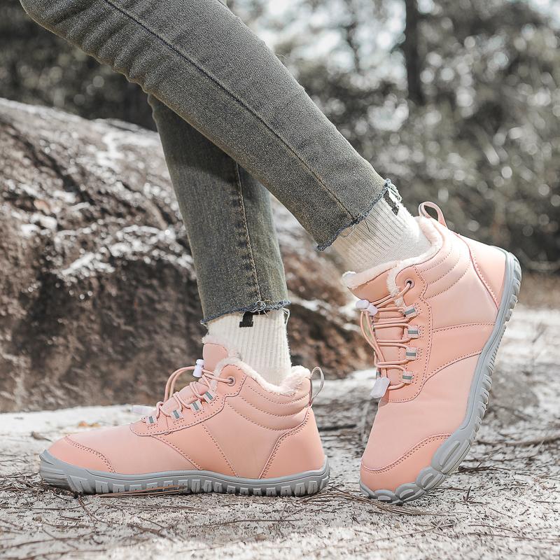 Unisex Cotton Shoes Plush High-top Snow Boots Men Women Warm Winter Hiking Sneakers Non-slip Casual Sports Shoes