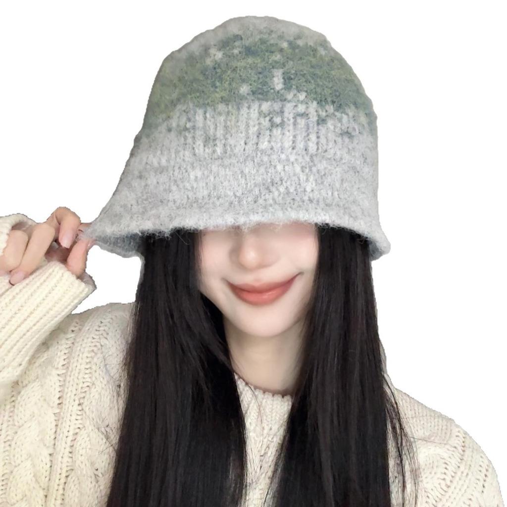 Warm Cold Hat Small Head Fisherman Hat Trendy Autumn and Winter Brushed Ear Protection  Versatile Knitted Toe Cap for Women