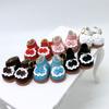 3.8*2.3cm Princess Leather Shoes Pink and White Black Plush Toy Accessories  for 17cm Dolls