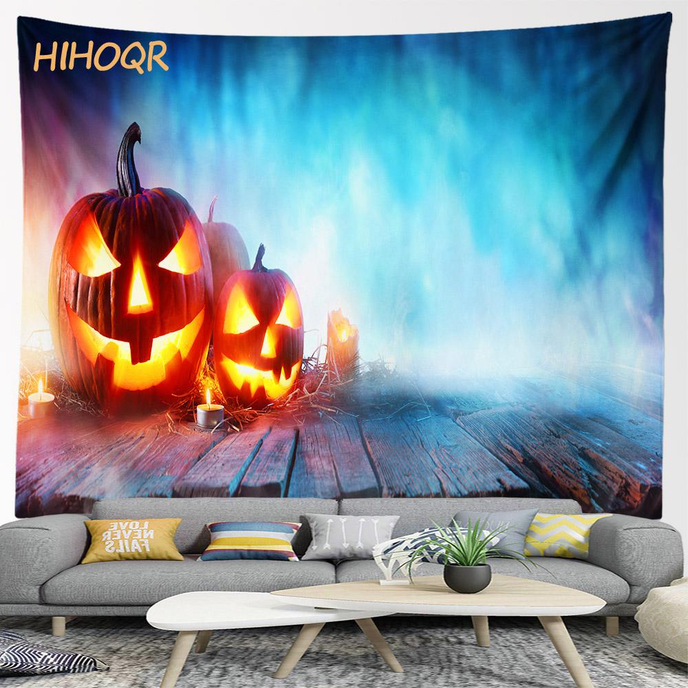 Happy Halloween Pumpkin Tapestry Wall Hanging Boho Room Decoration Large Cloth  Aesthetic Home Party Backdrop