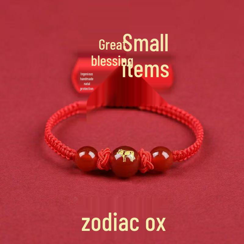 

Браслет из красной нити с символом зодиака 2025 года для мужчин и женщин по году рождения: Дракон, Лошадь, Петух, Крыса, Кролик