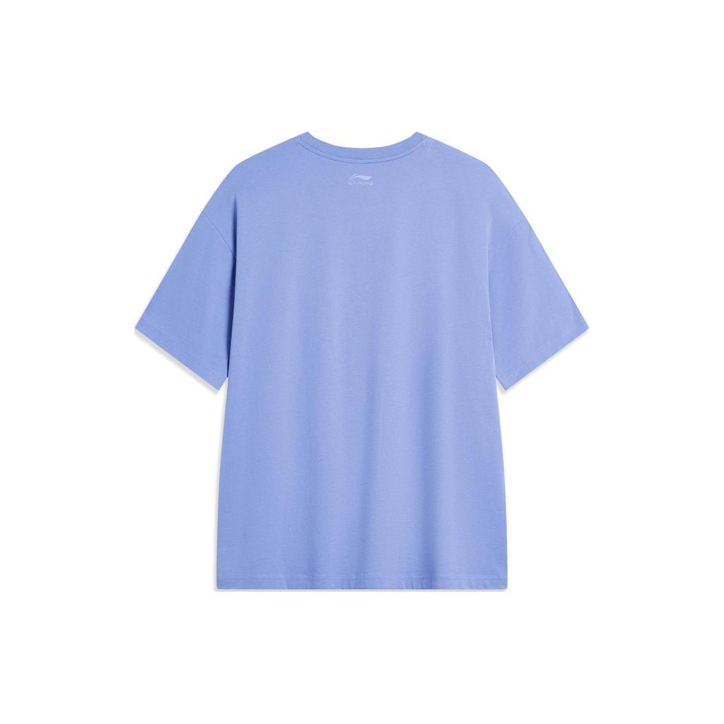 Li Ning Sports Life Collection T Shirts Unisex Grass Purple Crew Neck Moderate Straight Fit AHST937-3