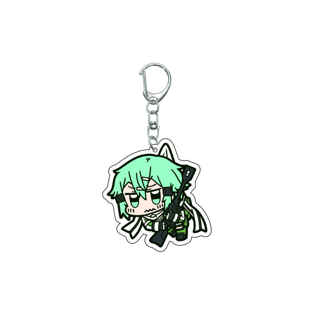 55MM Anime Sword Art Online Keychain Alice Synthesis Kirigaya Kazuto Yuuki Asuna Key Chain Acrylic Model Plate Christmas Gifts