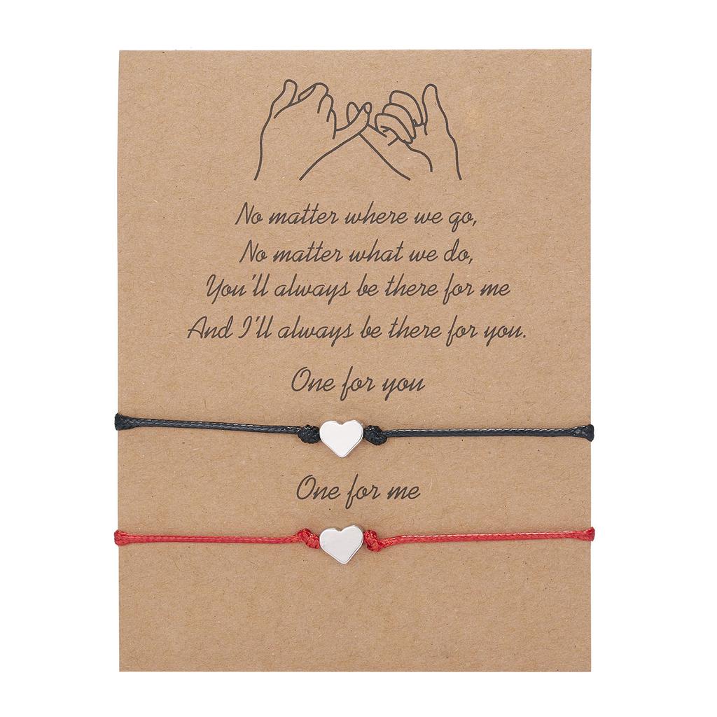 2pcs/set Charm Couple Friendship Bracelet Love Heart Daisy Volcanic Stone Bead Bangles Bracelet For Women Men Lucky Wish Jewelry