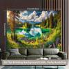 2D Green Forest Lake Scenic Photography Background Cloth