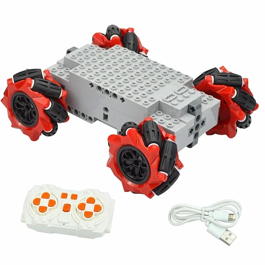 DIY Technical RC Buggy Cars Vehicle Brick Compatible Mecanum Wheels Universal Omnidirectional Tires Building Block MOC EV3 Toy