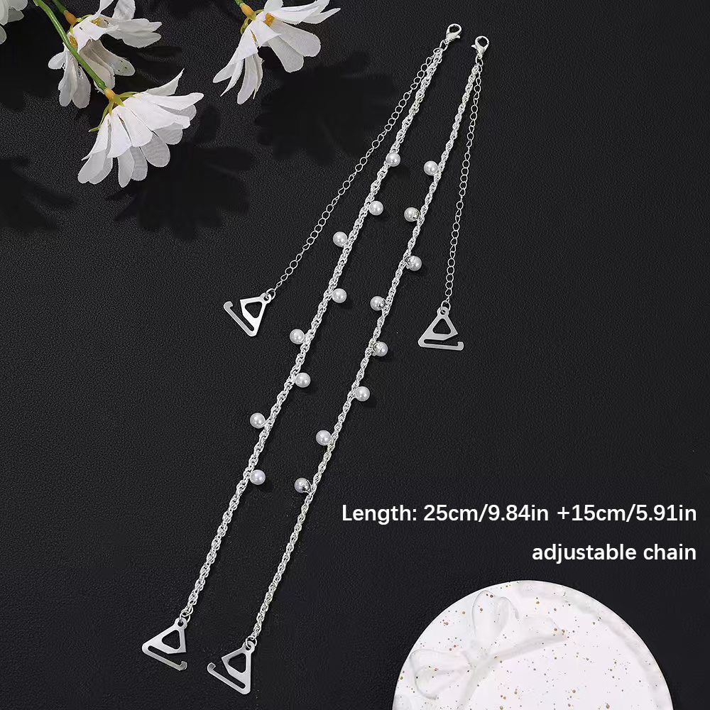 Non-Slip Pearl Bra Straps Sexy Off-the-shoulder Removable Underwear Shoulder Strap Adjustable Decorative Bra Shoulder Belts Tops